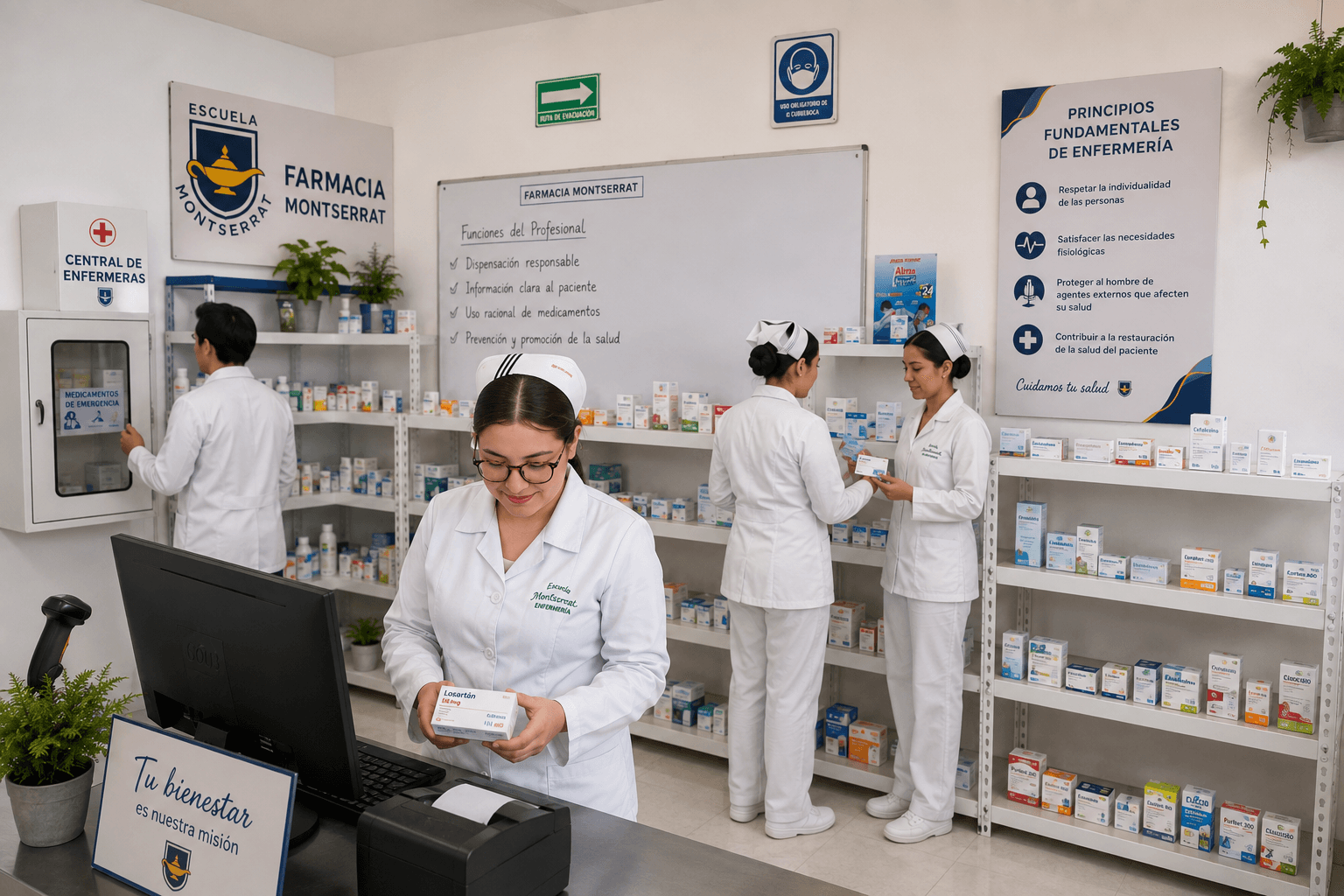 Material y equipo para la formación práctica en Farmacia