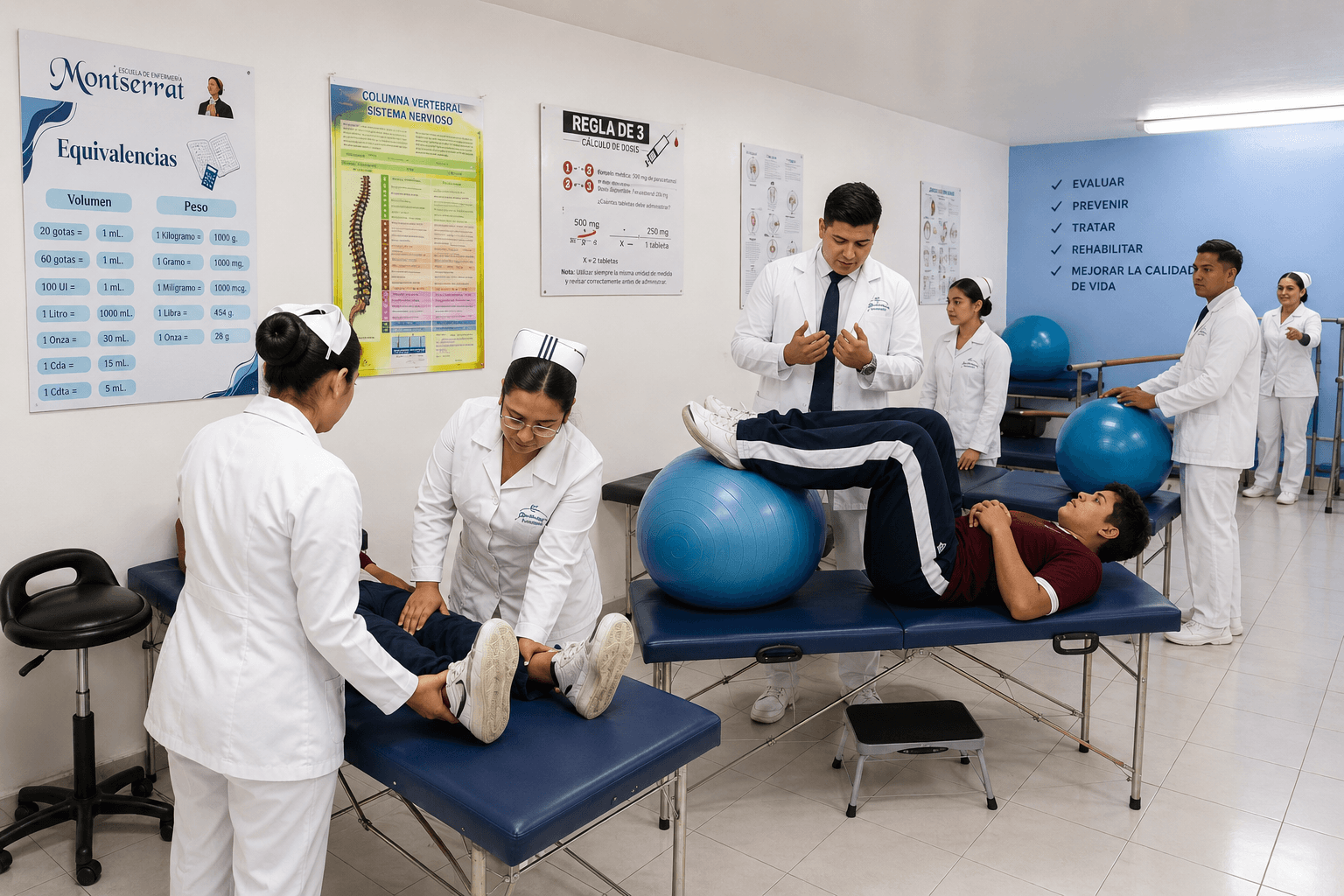 Práctica de movilidad y rehabilitación física básica